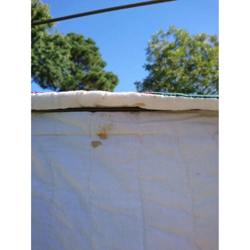 VTG Quilt Hand Stitched Handmade Bedspread 77" X 75" Full Queen - Picture 9 of 10